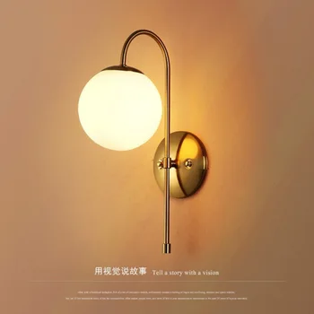 

Japan deco maison glass ball bedside bedroom living room luminaria de parede cabecero de cama