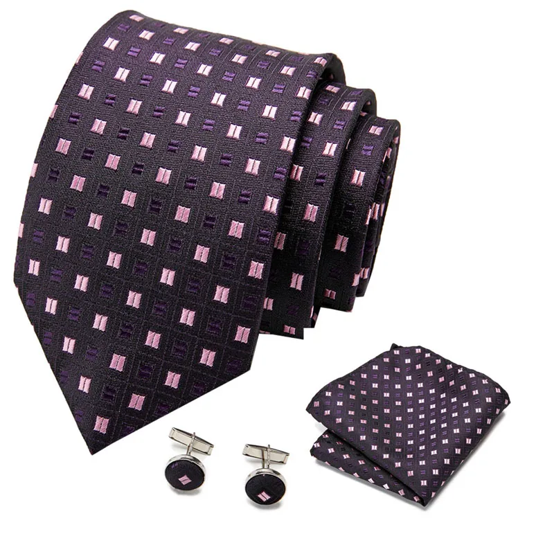 

Mens New 8m Classic Silk Ties Fashion Retro Floral Ties Classic Solid Blue Neck Ties Pocket Square Cufflinks Set for wedding