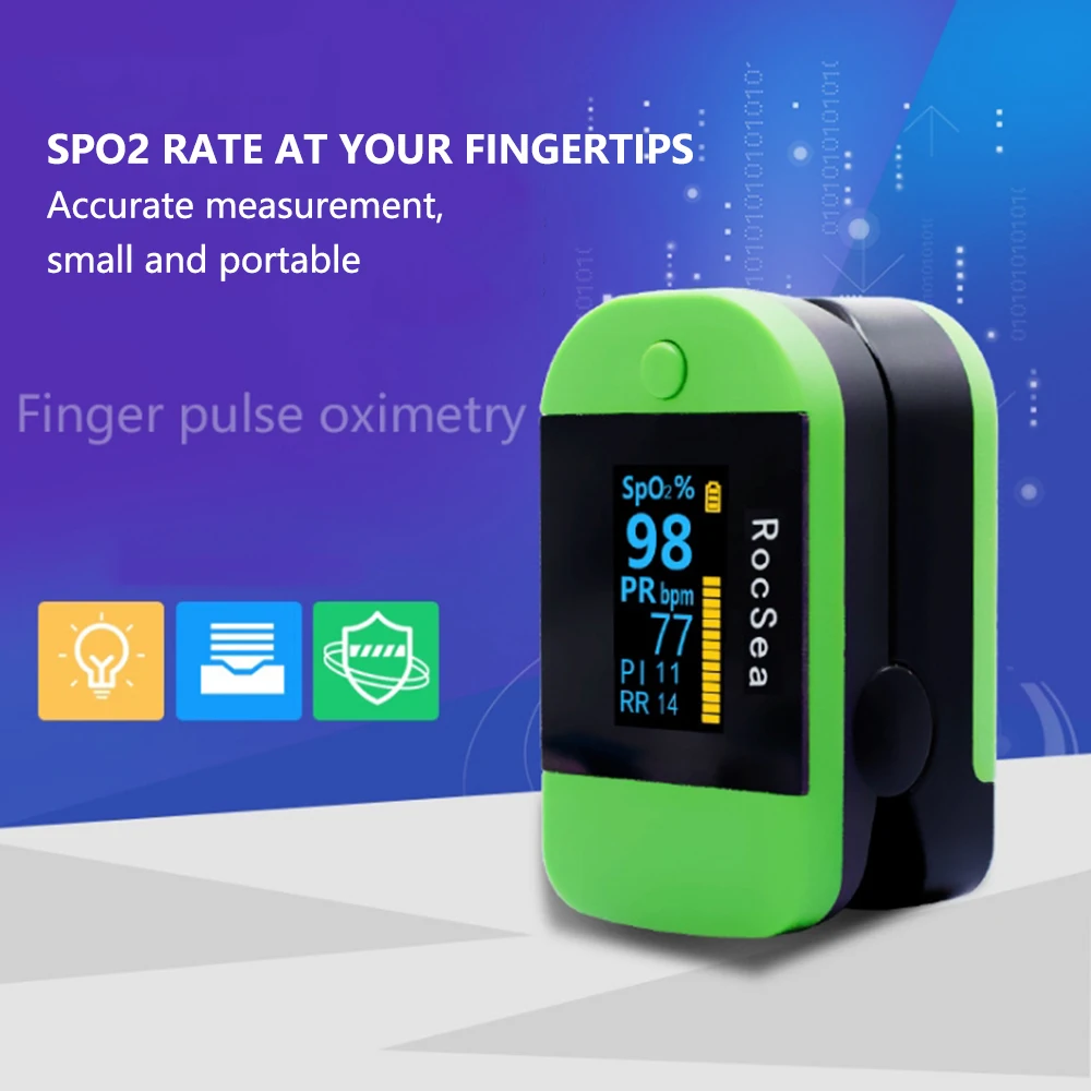 

Smart Portable Finger Pulsioximetro Digital OLED Fingertip Pulse Oximeter Blood Oxygen Saturation SpO2 Heart Rate Monitor Family