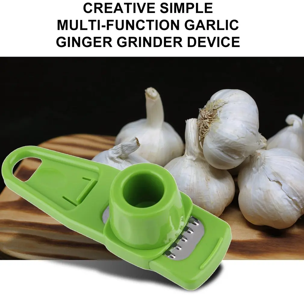 Green ouying1418 Creative Simple Multi-Function Garlic Ginger Grinder Device Kitchen Tools 