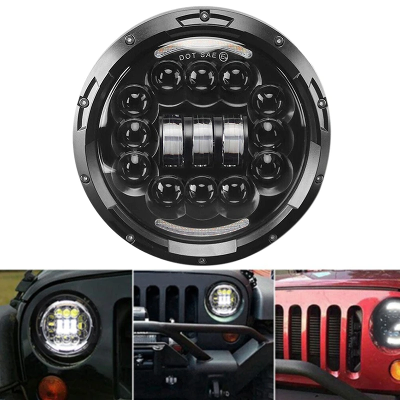 

7 Inch Round LED Headlight Halo Angle Eyes for Jeep 97-2017 Wrangler JK LJ TJ
