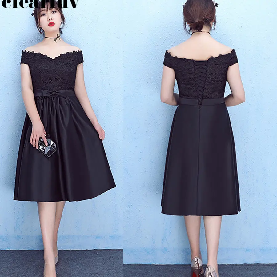 

Prom Dress Lace Boat Neck Vestidos De Gala 2019 Plus Size Off Shoulder Dresses Women Party Night Short Sleeve Prom Gowns T160