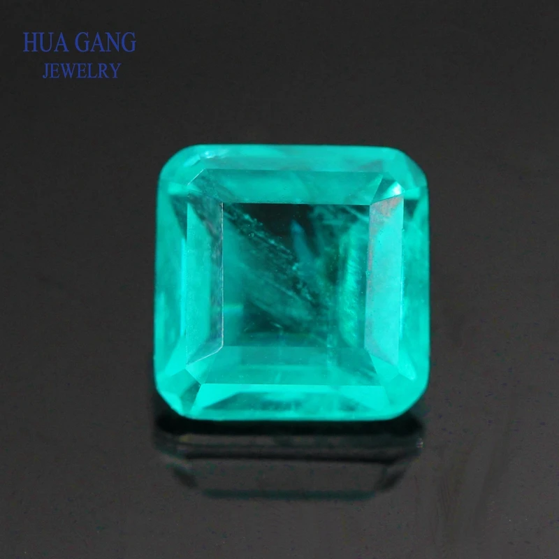 Искусственный камень Paraiba квадратные фаски порезанные синтетические кристаллы и