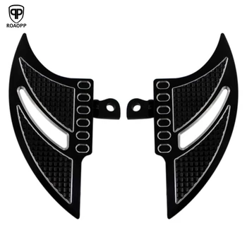 

ROAOPP Motorcycle Footrest Footpeg Foot Pegs BLack Billet Aluminum Wide Foot Pegs for Harley Touring Road King Dyna 883 1200 XL
