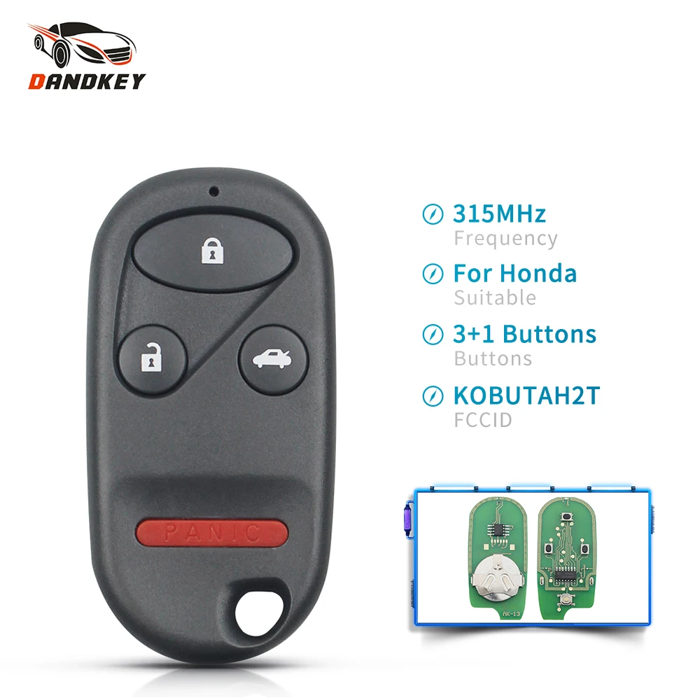 Dandkey KOBUTAH2T Замена дистанционного ключа для Honda Accord Alarm 1998 1999 2000 2001 2002 2003 315 МГц