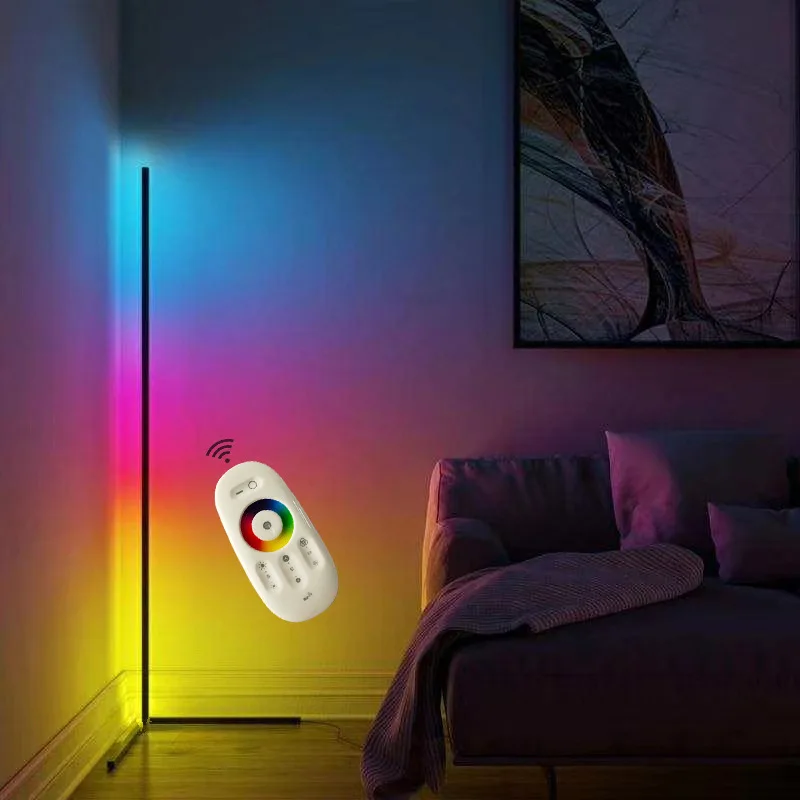 RGB затемняющие Угловые Современные Напольные лампы дистанционный светодиодный
