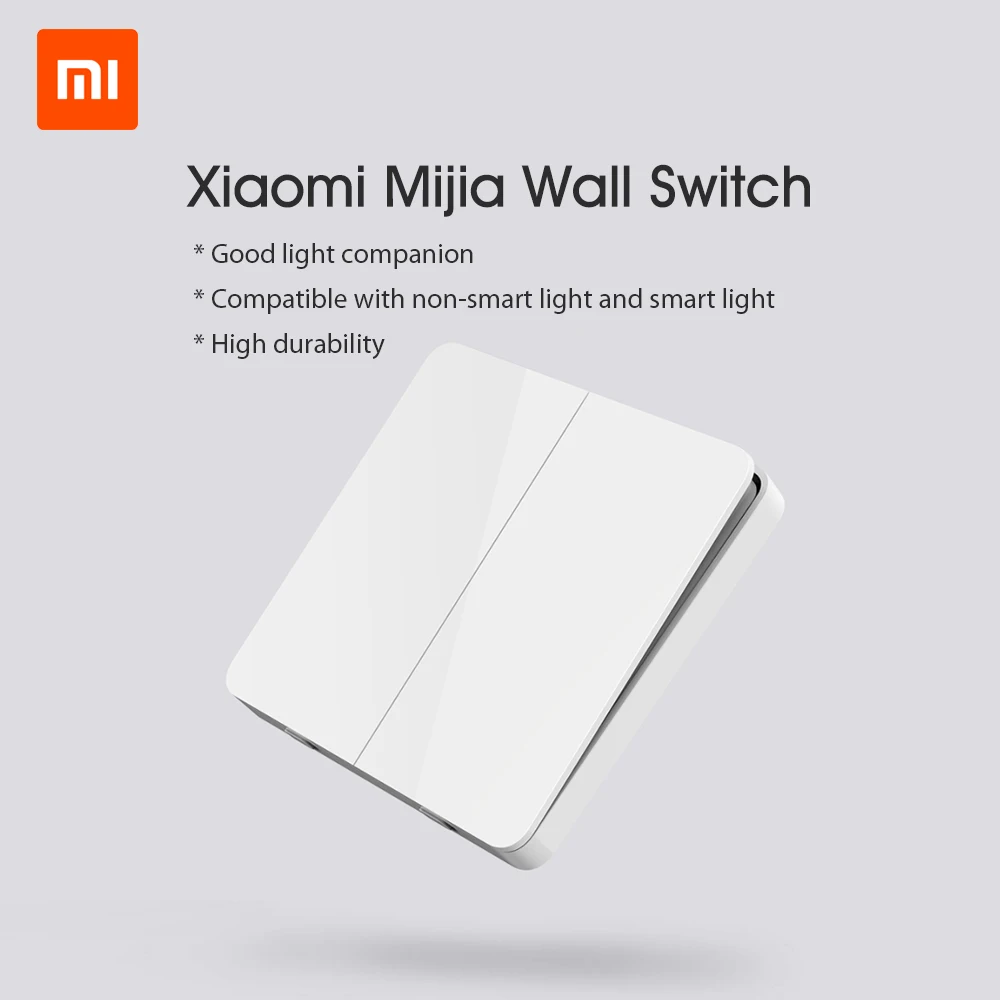 Оригинальный умный выключатель Xiaomi Mijia настенный с одним двойным открытием два