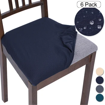 

1/2/4/6Pcs Chair Seat Protector Covers Kitchen Stretch Dining Chair Cover Removable Elastic Seat Case Living Room Slipcover