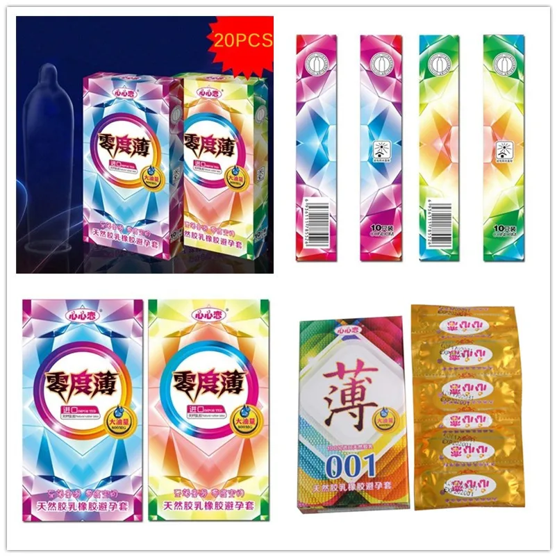 20PCS/3PCS Extreme Smooth Ultra Thin Condoms Ice and Fire Dotted Natural Latex Rubber Condoms for Men
