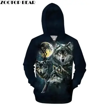 

Black Hoodies Zip Wolf Hoody Men Zipper Sweatshirts Anime Tracksuit 3D Pullover Harajuku Coat Streatwear DropShip ZOOTOPBEAR