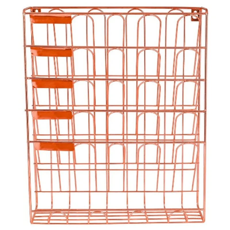 

Hot XD-European Simple Rose Gold Iron Bookshelf Desktop Books Magazine Storage Rack Creative Storage Rack Folder Rack