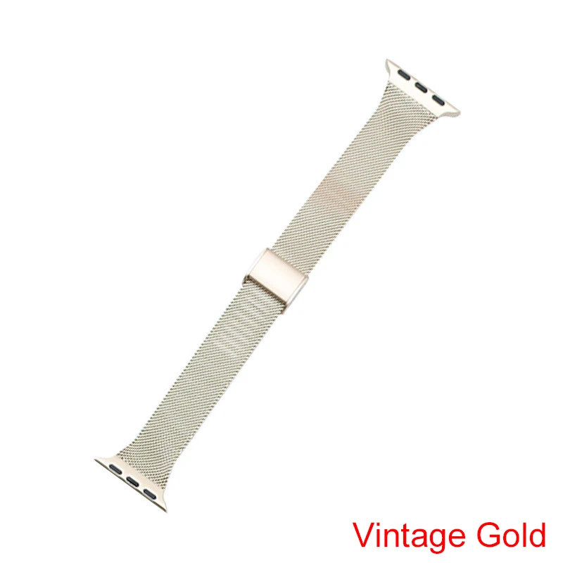 Vintage Gold Essidi дизайн Миланский ремешок для Apple Watch серии 5 4 3 2 1 Магнитный браслет ремень для Apple Watch 38 40 42 44 мм - Color: Vintage Gold