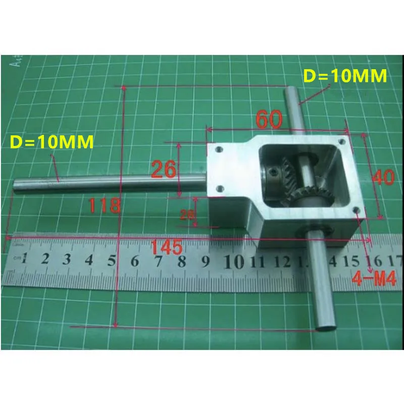 90 градусов Реверсивный угол для спиральная коническая шестерня коробка Малый коэффициент уменьшения 1:1- Вал D: 8 мм/D: 10 мм - Цвет: D10MM