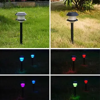 

4Pcs Outdoor Garden Ground Spike Spot Light Solar Powered LED Light For Pathway Landscape Garden (Colorful Light)