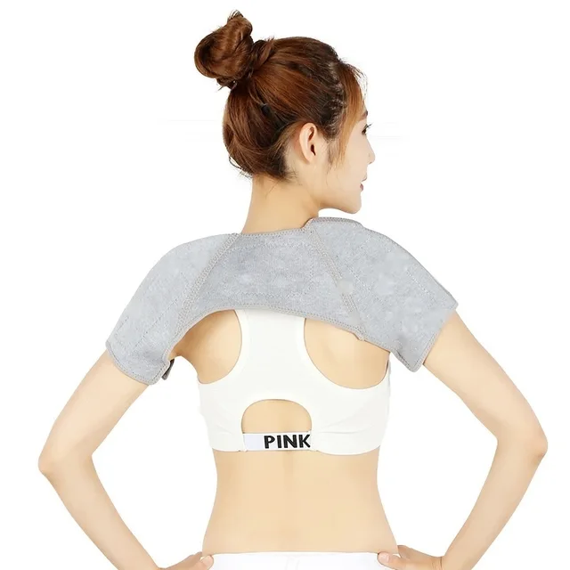Bamboo Charcoal Fiber Double Shoulder Support Brace Self Heating Shoulder Warmer Pad Strap for Men Women Upper Back Pain Relief 2