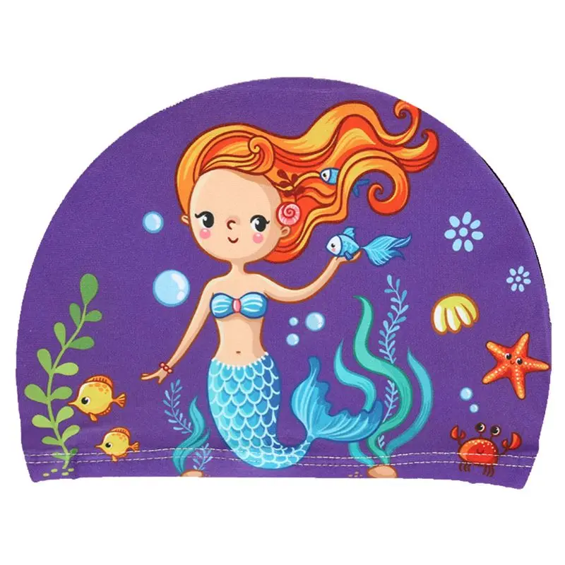 

Children Baby Swimming Cap Cute Cartoon Animal Prints Waterproof Protect Ears Soft Polyester Lightweight Unisex Swim Accessory