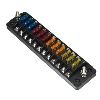 

Fuse Box 12-Way Independent Positive and Negative Poles Long Non-Lighted Fuse Box