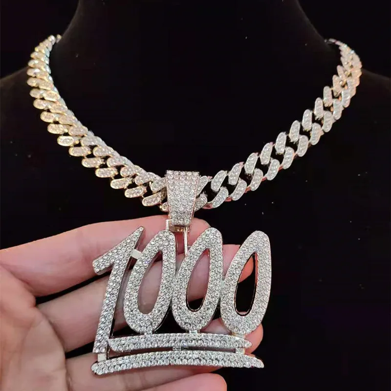 Men Hop 1000 Number Pendant Necklace 