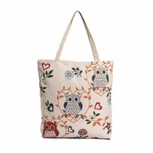 Женская Повседневная сумка с цветочным принтом и принтом совы, Женская Повседневная сумка для покупок, женская сумка на одно плечо, простая пляжная сумка