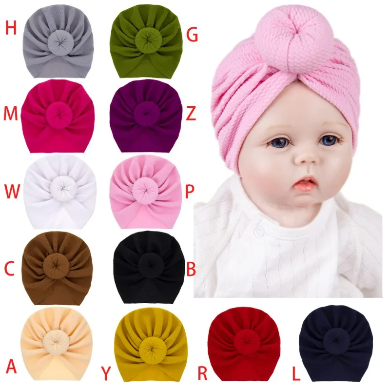 

WEIXINBUY Baby Girl Knit Ball Elastic Hats Turban Cap Cute Soft Infant Hair Accessories