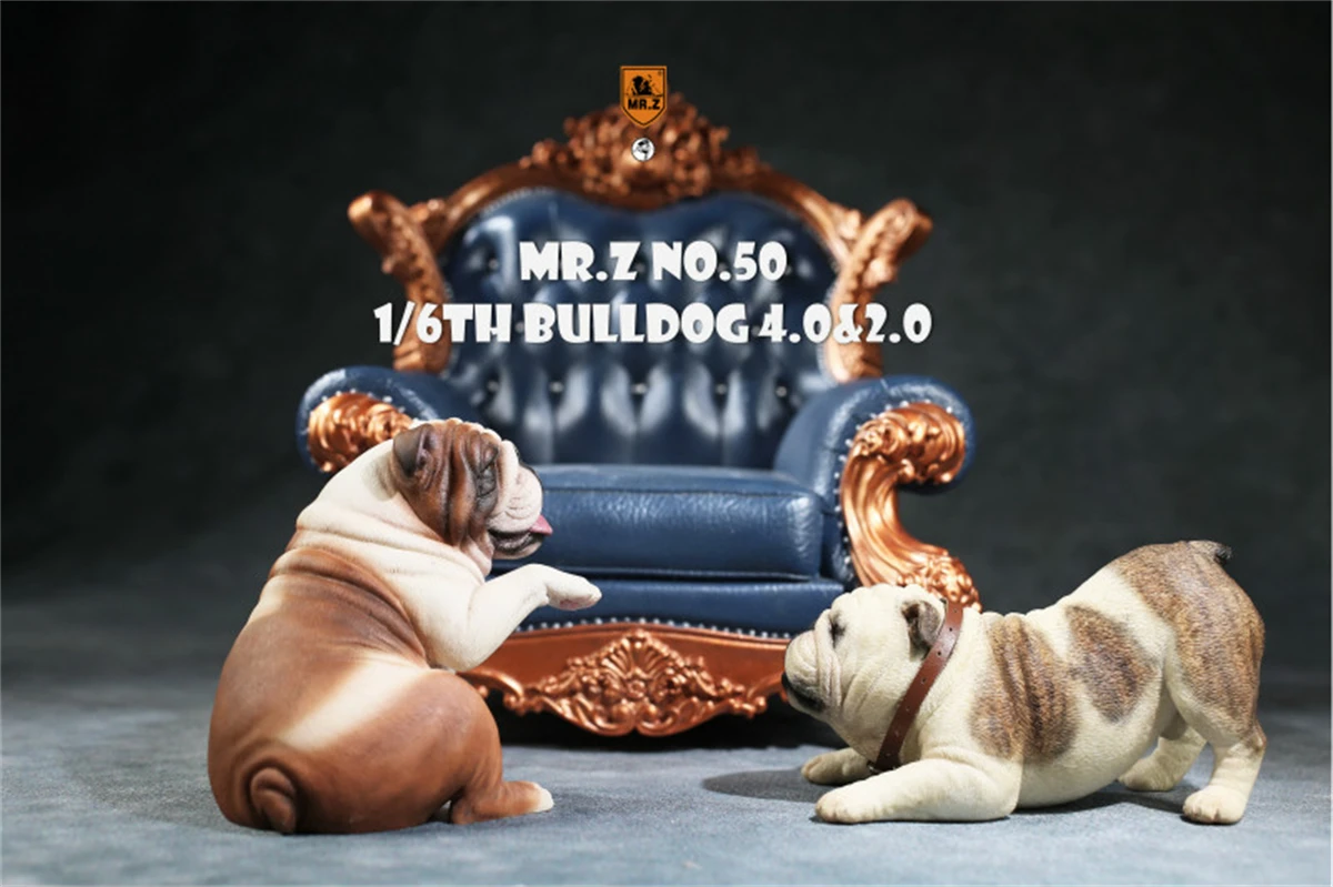 JXK 1/6 British Bulldog 4.0 Dog Pet Figure Animal Model Toys Xmas
