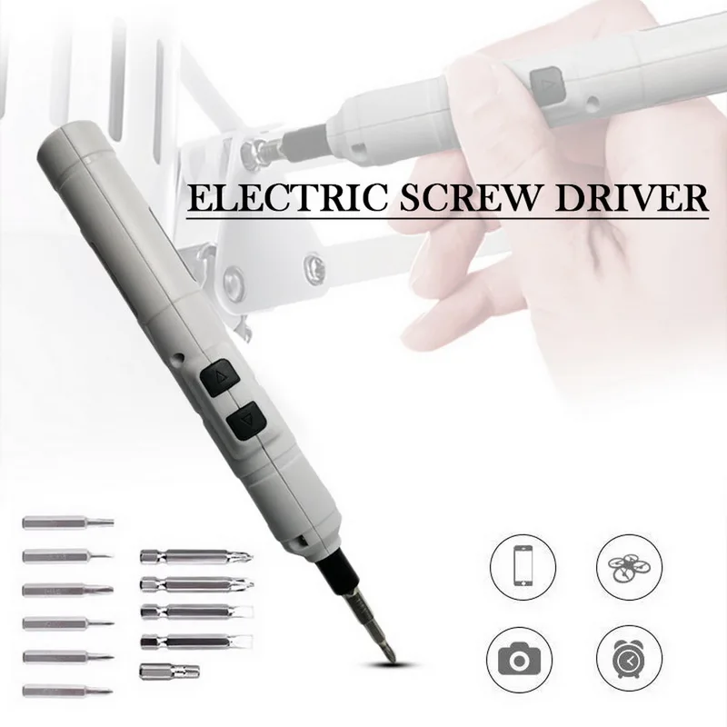 

Mini Electrical Screwdriver Power Tools 3.6V Rechargeable Multifucntion Cordless Power Drill With 11pcs Bits Kits Set Household
