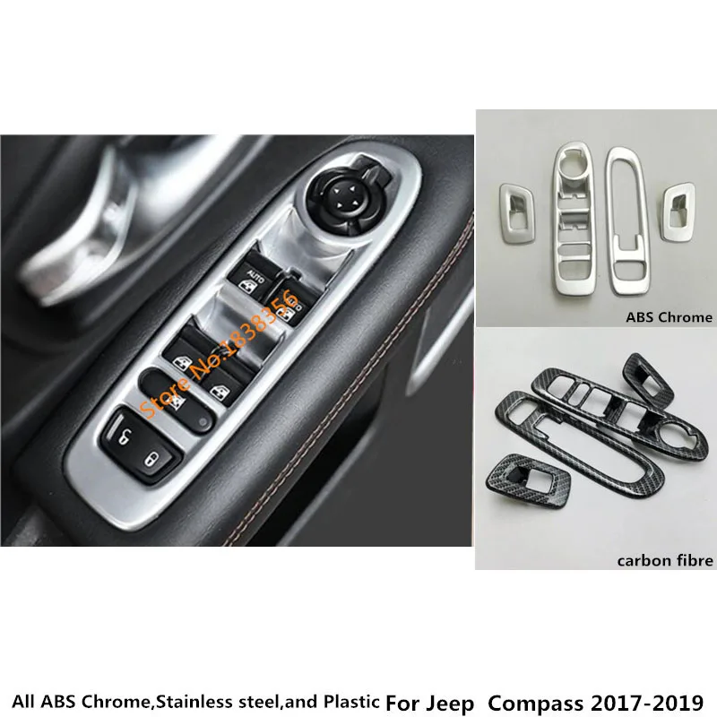 Для Jeep Compass 2017 2018 2019 2020 2021 Стайлинг автомобиля дверь окно Интерьер Панель