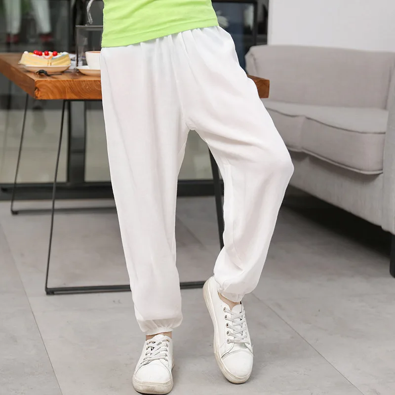 Home Kids Clothes Spring Summer Mosquito Baby Boys Girls Sports Pants Children Solid Color Loose Cotton Pajama Trousers 2-10 Yrs girls pants,boys pants,girls trousers,kids pants