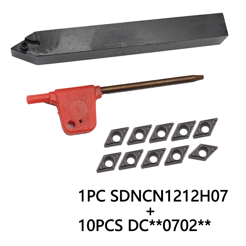 10PCS DCMT070204-MV LF6018 1PCS SDNCN1212H07 carbide insert for CNC Lathe Turnning cutter holder turning tools | Инструменты