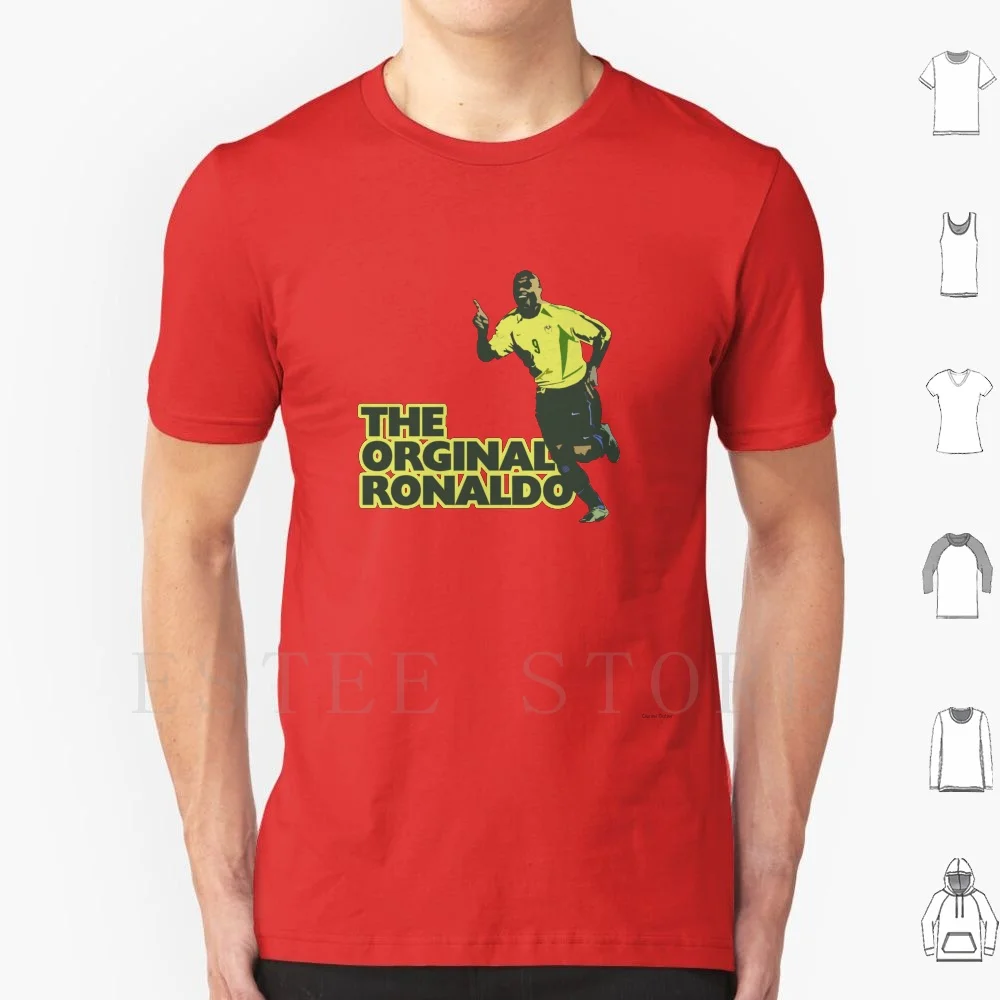 The Orginal Ronaldo T Shirt Fai Da Te Big Size 100% Cotone Brasile Ronaldo 9 Calcio Futsal Sport Spagna Goal Striker Forward