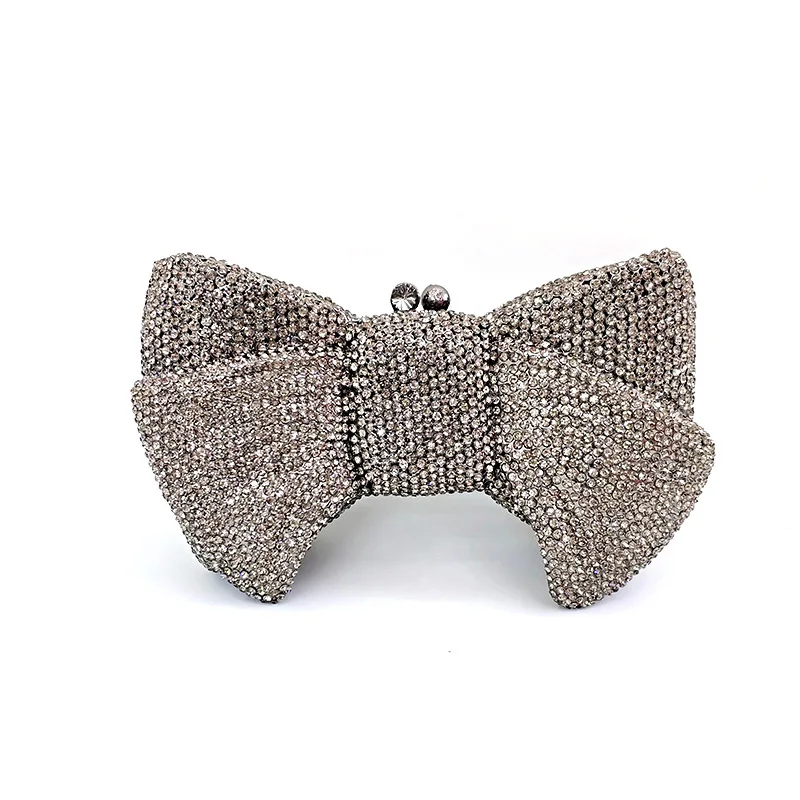 Classical women accessories diamonds luxury clutches bow knot crystal purses Bridal wedding party Popsicle purses