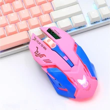 Беспроводная игровая мышь для геймера, компьютерная оптическая мышь Mause 2400 dpi, 6 кнопок, эргономичная Портативная USB розовая мышь для девочки, для ПК, ноутбука