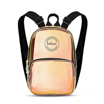

Women Girls Mini TPU Transparent Backpack Colored Jelly Holographic Shoulder Bag L9BE