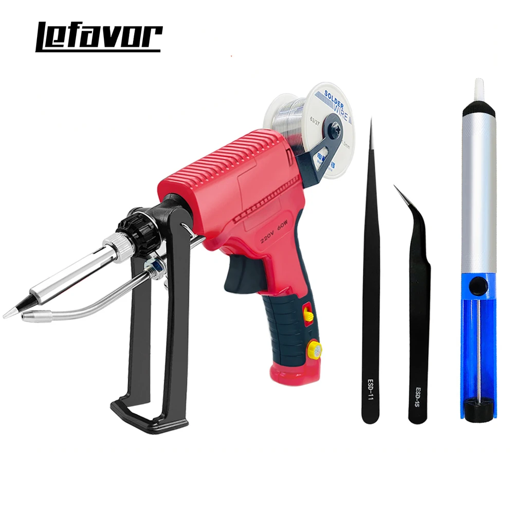 best soldering iron for electronics 60W Electric Soldering Iron Manual Soldering Gun Internal Heating Automatically Send Tin Gun Soldering Welding Repair Tool best soldering station Welding Equipment