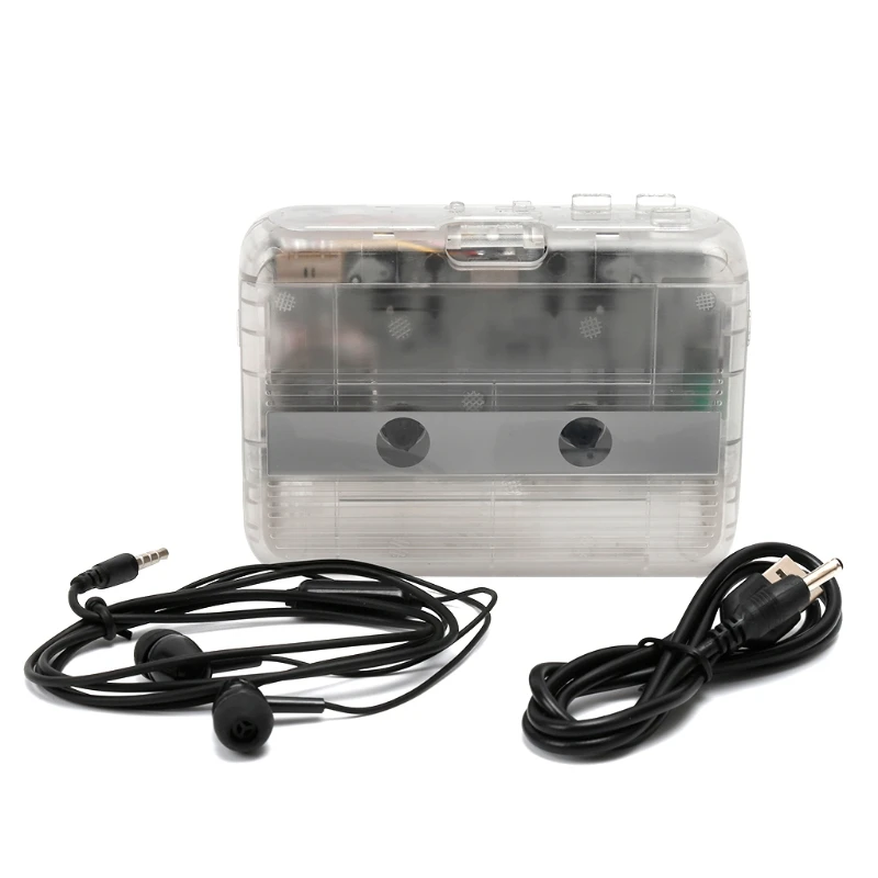 Bluetooth Transmitter Stereo Transparent Cassette Player with FM Radio Auto-revers function Portable Bluetooth Cassette Player