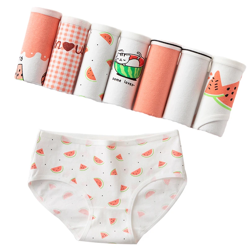 

7Pcs Underwear Women Plus Size Panties Girl Briefs Shorts Intimates Sexy Lingeries Calcinha Cotton Underpants Lovely Panty Cueca