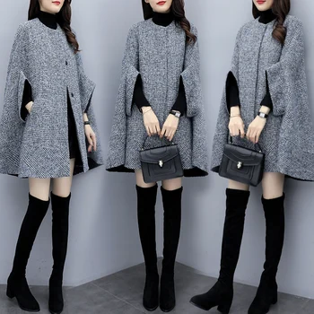 

Woolen Coats And Jackets Women Batwing Sleeve Womens Jacket And Coat Winter Women Outerwears Thick Chaquetas Mujer 2019