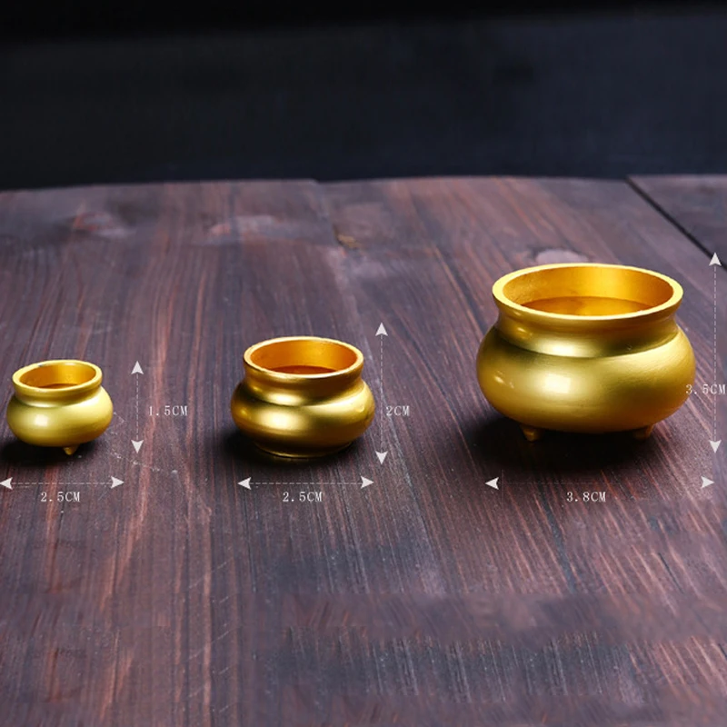 1 Pcs Mini Round Brass Joss-stick Incense Burner Line Incenses Censer Home Decor