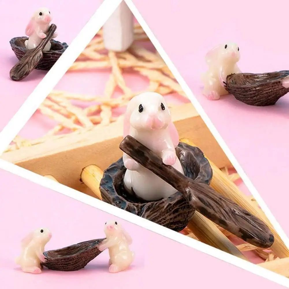 Cute Rabbits Animal Miniature Fairy Garden Moss Micro Landscape Ornament Toys