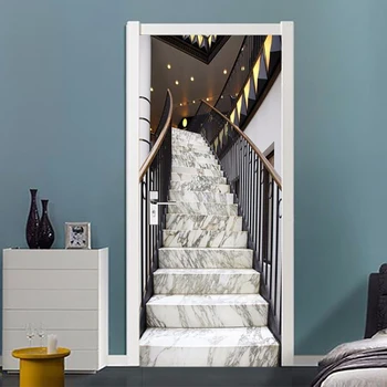 

Home Decoration Decal Poster 3D Creative Stairs Door Stickers Waterproof Wallpaper Canvas Print Art Picture For Kids Room Paste