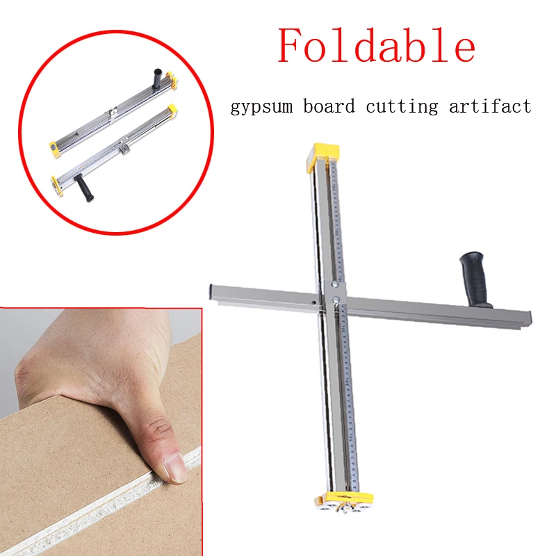 

Top Foldable Portable Gypsum Board Cutter Hand Push Drywall Cutting Artifact Tool Woodworking Cutting Board tools Stainless Stee