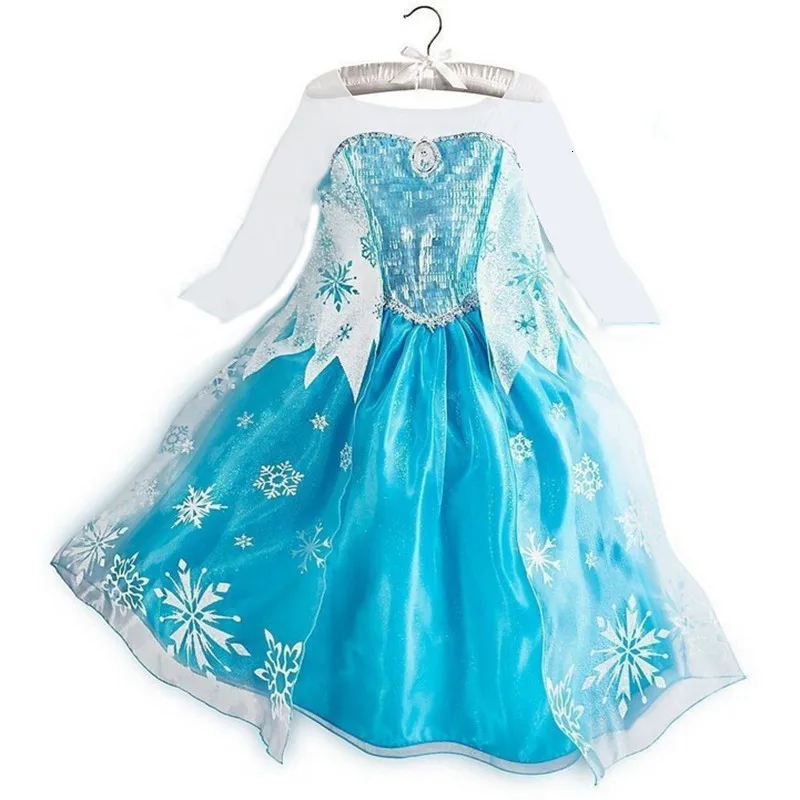 Платье для девочек; платье для дня рождения; костюм принцессы Эльзы и Анны для девочек; костюм Снежной Королевы; платье принцессы; детское праздничное платье; платье для выступлений - Цвет: Серебристый