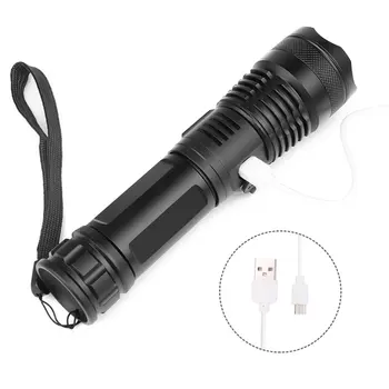 

Light Bulb Aluminum Alloy Flashlight Power Display USB Charging Zoom Flashlight Outdoor Camping Flashlight