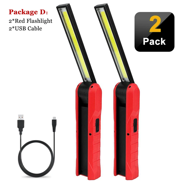 Dimmable COB LED Work Light USB Hand Torch Inspection Magnetic Lamp Rechargeable