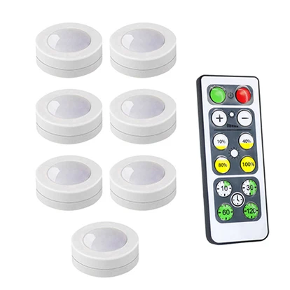 7 lamp 1 controller Датчик касания с регулируемой яркостью под шкафом свет Светодиодные шайбы беспроводной светильник Прожекторы для шкафа шкаф Прихожая Ночная лампа - Цвет: 7 lamp 1 controller