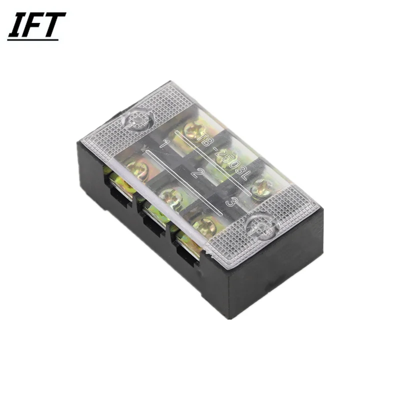 25A 600V Dual Row Barrier Screw Terminal Block Wire Connector TB Series 3 Positions Ways Factory Wholesale TB-2503 | Обустройство