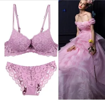 

New bra set full lace up thin down thick gathered bra bra bra set bra