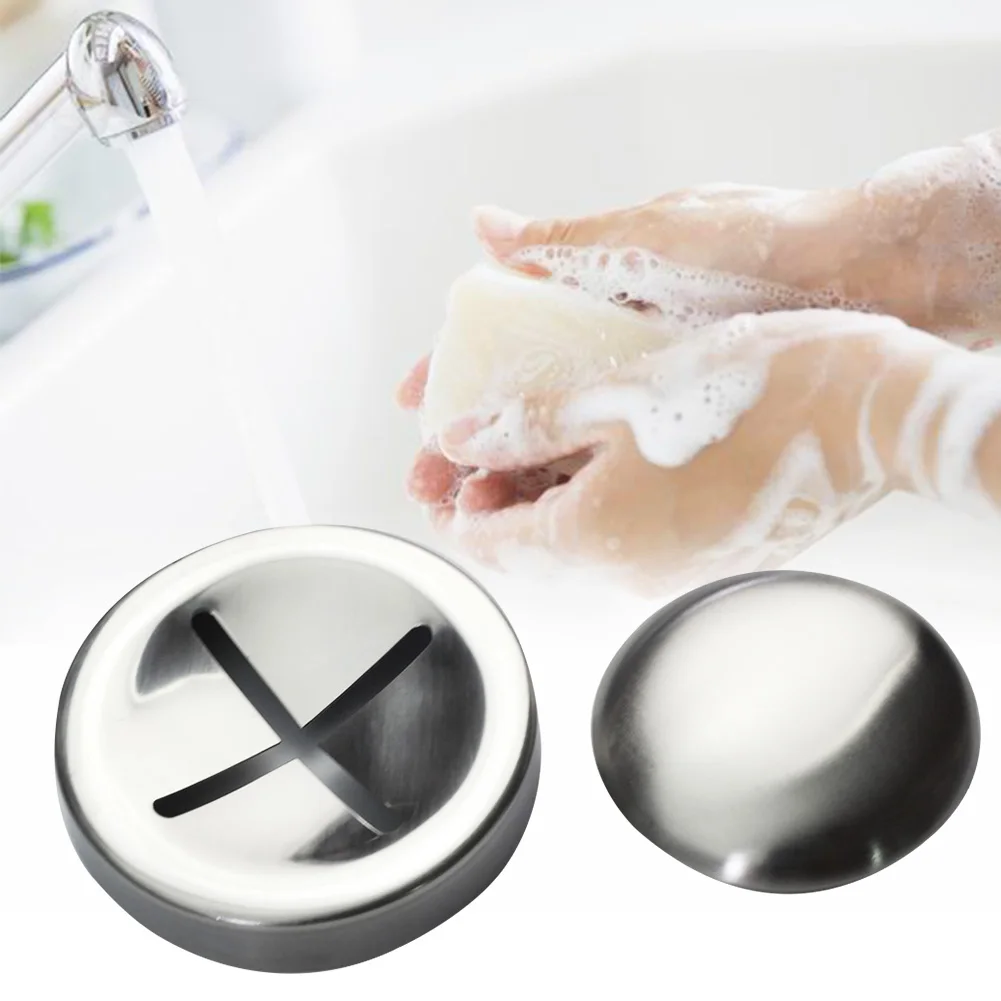 

Cleaning With Base Kitchen Durable Easy Use Hand Washing Smooth Stainless Steel Soap Home Round Bar Odor Remover Hygienic