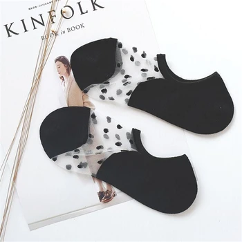 

5 colors Hot sale summer cute fishnet hollow funny transparent socks women summer chic sexy Invisible ankle sock slippers