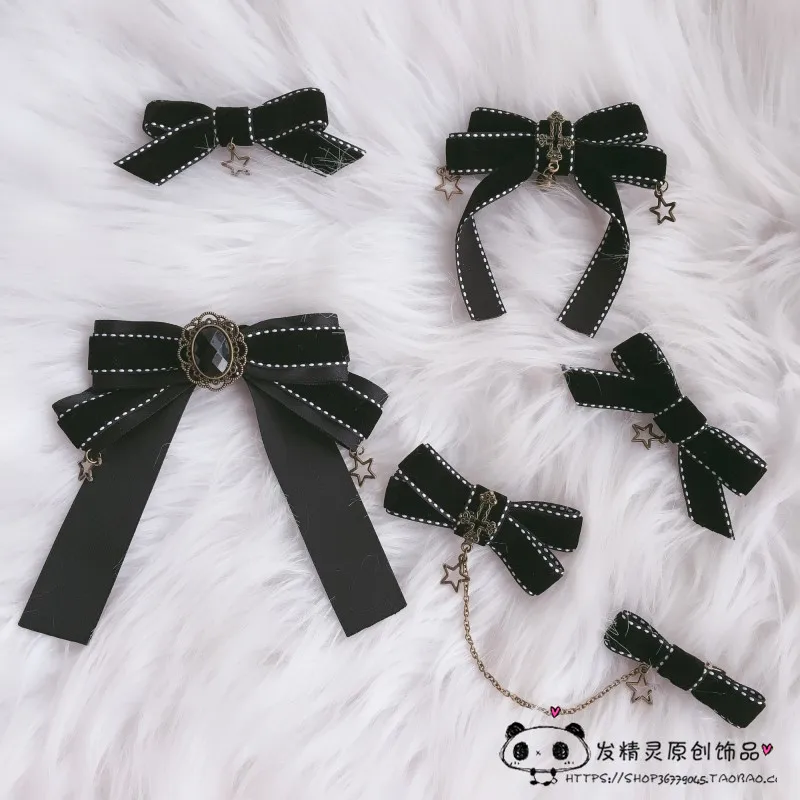 

Bow tie retro cross headdress hair accessories side clip bow lolita hairpin side clip duckbill clip